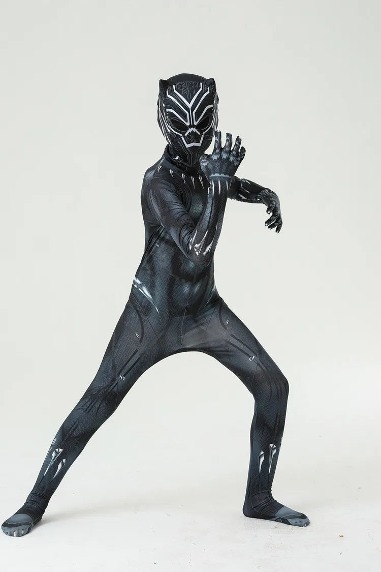 Anime Superhero Black Feline Hero Men Adult Jumpsuits Panther Cosplay Halloween Costume Bodysuits