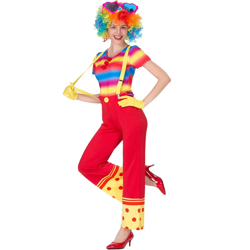 Sexy Clown Costume for Women Clown Costume Fancy Dress Up Halloween Outfits with Wig - View 5