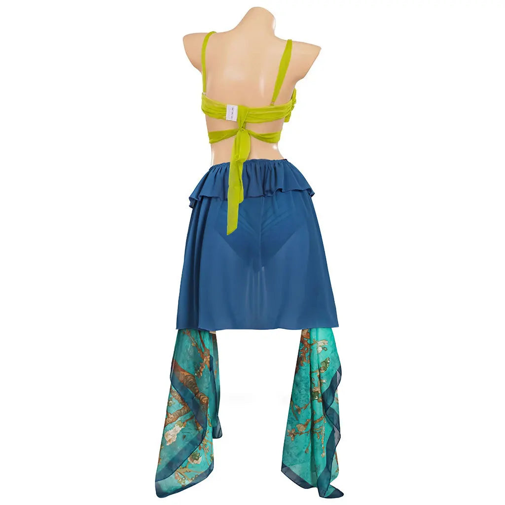 Women's Pop Star Snake Halloween Costume Set – Blue