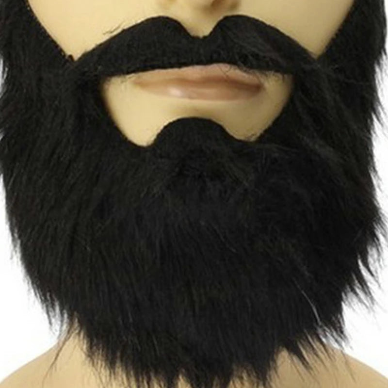 Halloween Fake Beard Funny Fake Mustaches Costume Whiskers Hair Disguise Accessories with Adjustable Elastic - product image 5
