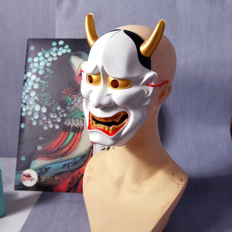 Style Horror Face, Japanese Prajna Mask, Scary Ghost Face, Halloween Horror Haunted House Decoration, Adult - product image 5