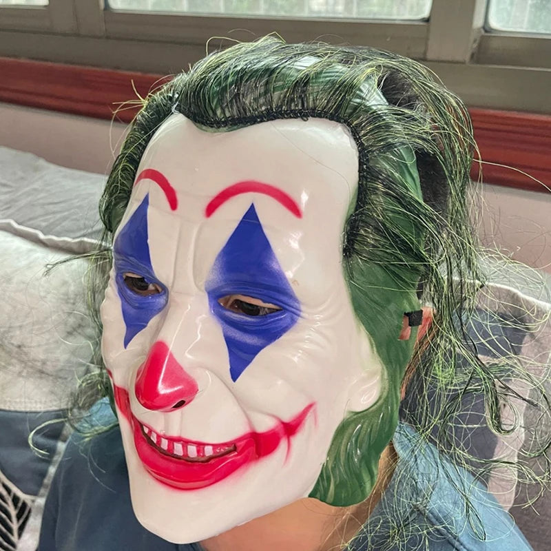 Halloween Joker Mask Costume Clown Costume Props Full Face Terror Decoration Costume - A1