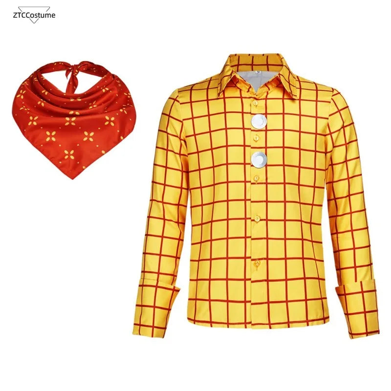Adult Toy Woody Costume Story Halloween Woody Tracy Costume Shirt Vest Bandana Cowboy - as shown 1 / XS