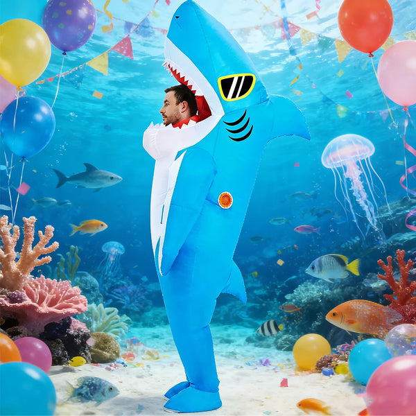 Adult shark costume inflatable costume Halloween party character performance costume funny shark costume