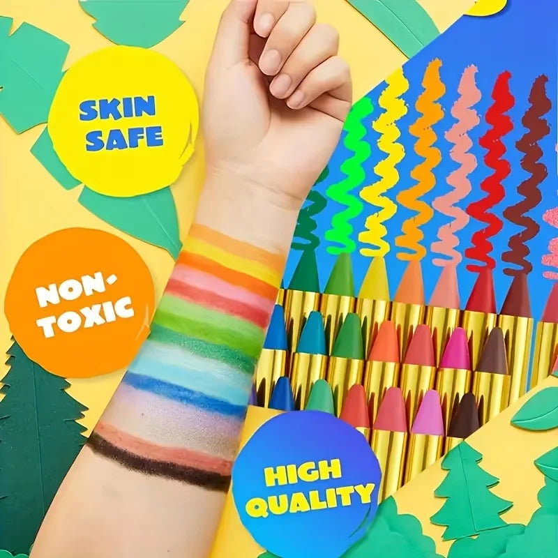 16-Color Face & Body Paint Crayon Halloween Makeup Kit - product image 5