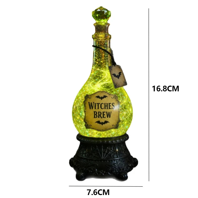 Witches' Brew LED Potion Bottle – Glitter Halloween Table Decoration