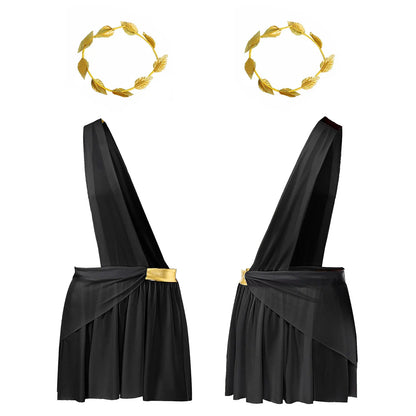 Men's Greek God One Shoulder Waistband Ruffle Skirts Costume - alternate view 7