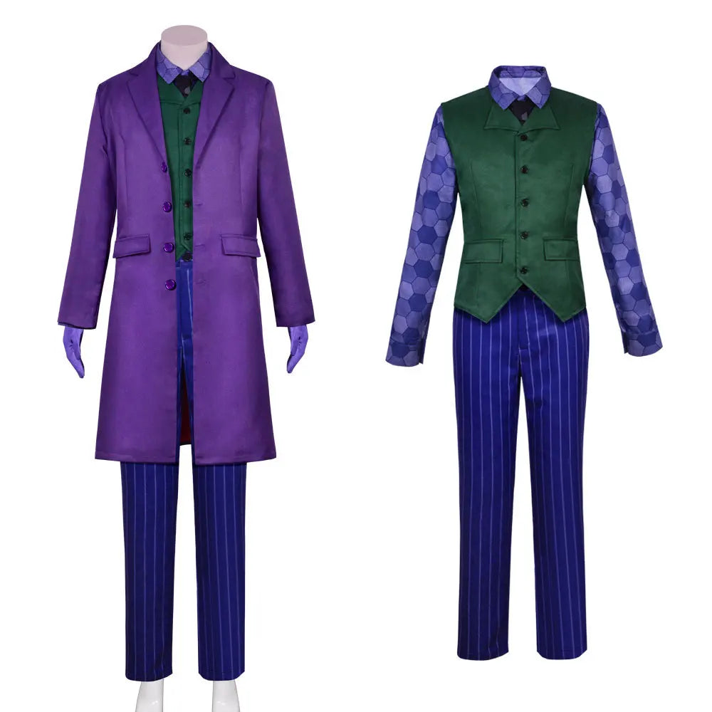 Dark Bat Hero Costume Men's Heath Ledger Joker Halloween Version Dark Knight Thriller Outfit Same - 6pcs / XXXL