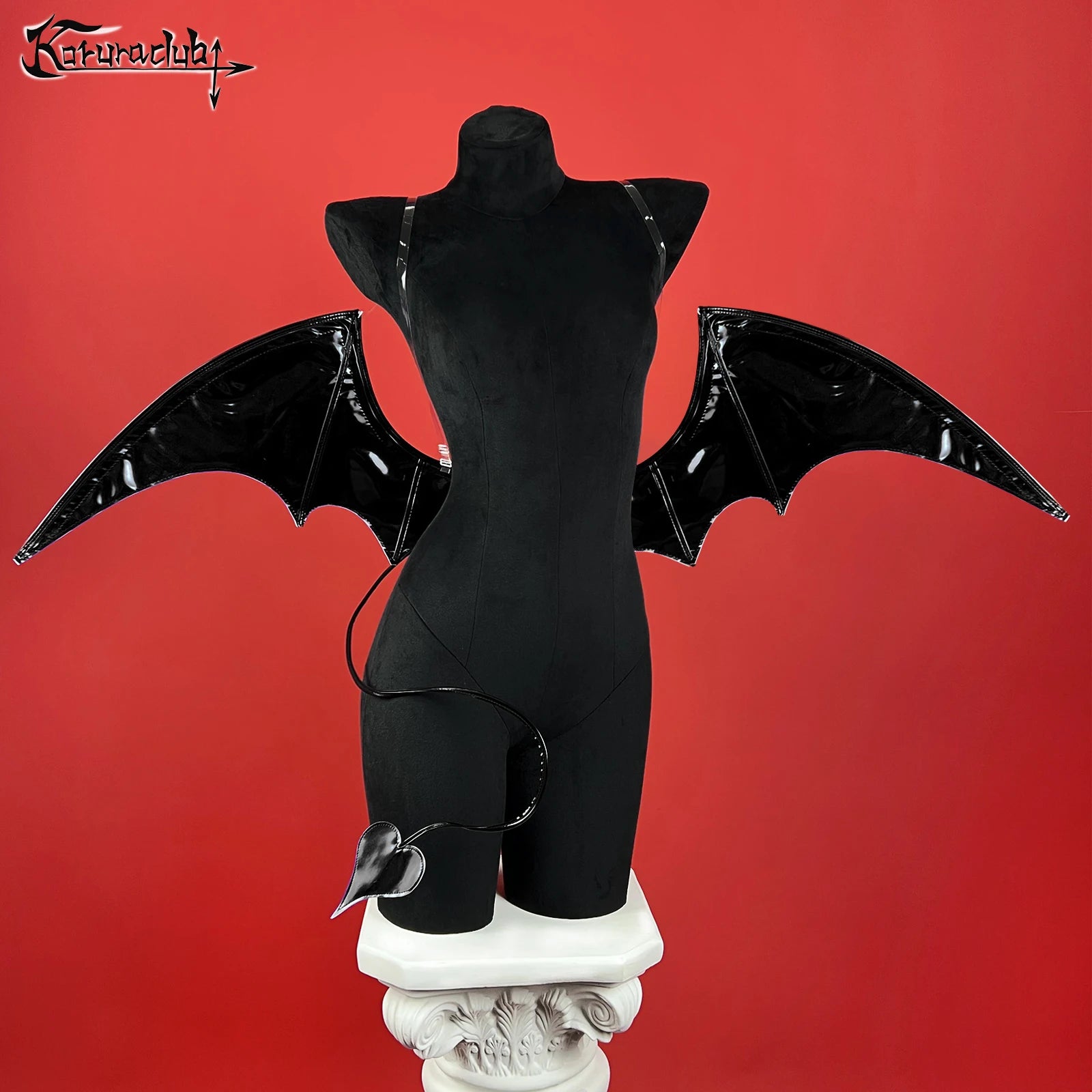 KORURACLUB Purple and blackSuccubus Costume props polyurethane little Devil Bat wings
