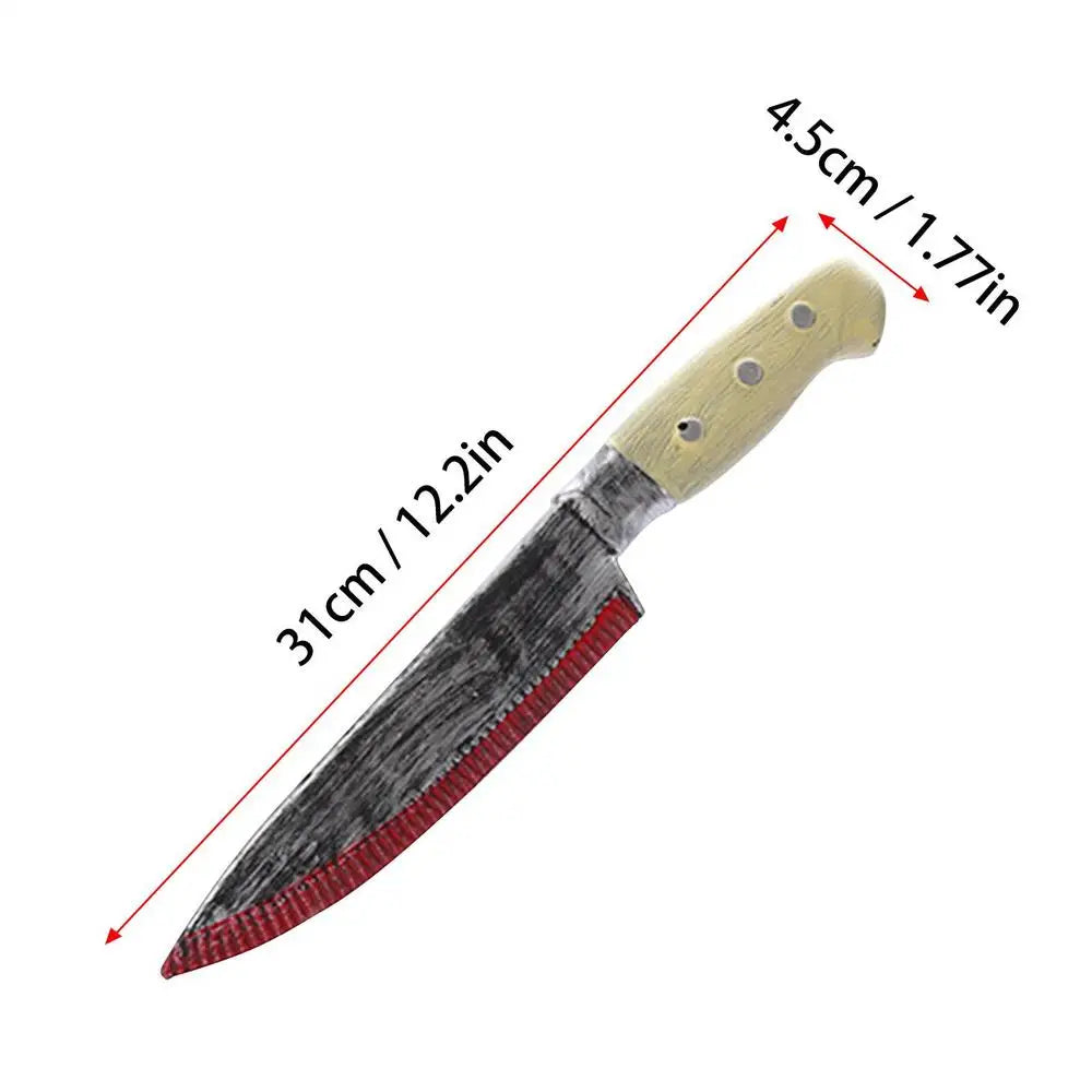 Realistic Fake Knife Prop with Fake Blood Scary Halloween Decorations Prank Toy Halloween Party Haunted House - product image 8