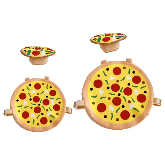 Pizza with Hat Cartoon Funny Dress up Outfit for Photo Supplies Prop
