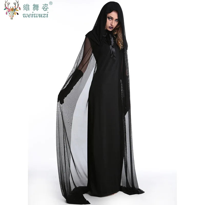 Women's Witch Black Easter Masquerade Dancing Vampire Bride Costume - alternate view 4