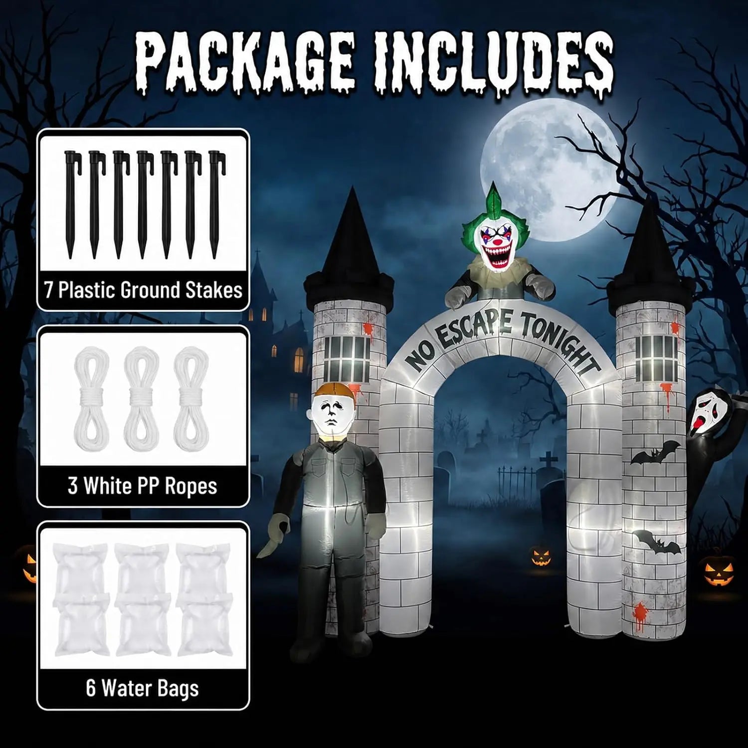 Outdoor Archway Inflatable with Built-In LEDs | 10FT Blow Up Arch for