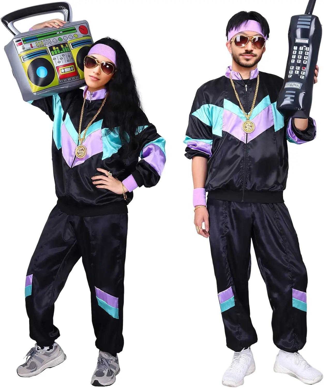 Kicpot 80s Costumes for Women,Retro Tracksuit Jacket Shell Hip Hop Suit,90s 80s Outfit for Women Party - product image 9