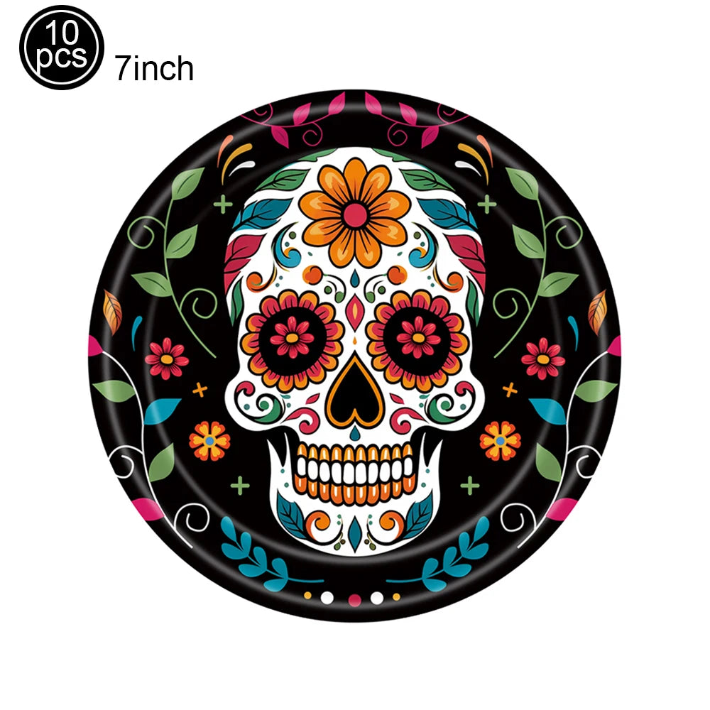 Day of the Dead Skull Party Tableware Set - product image 3