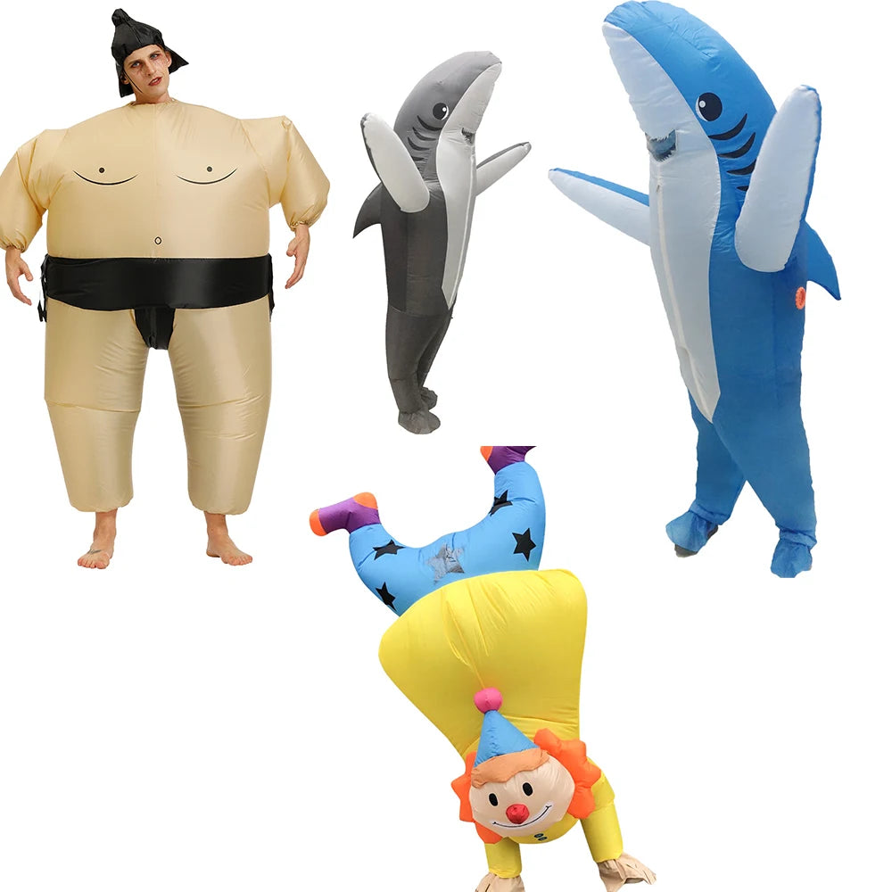 Adult Halloween Costume Handstand Clown Inflatable Costume Blow Up Pig Outfit Dress Ballet - Style e / Adult 59.1–76.8 in (150–195 cm)