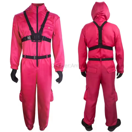 Kids' Pink & Red Game-Style Jumpsuit Halloween Costume Set