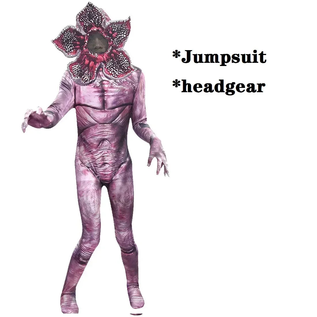 Adult Kid Cosplay Jumpsuit Demogorgon Cosplay Jumpsuit Bodysuit Mask Outfits Halloween Carneval Suit