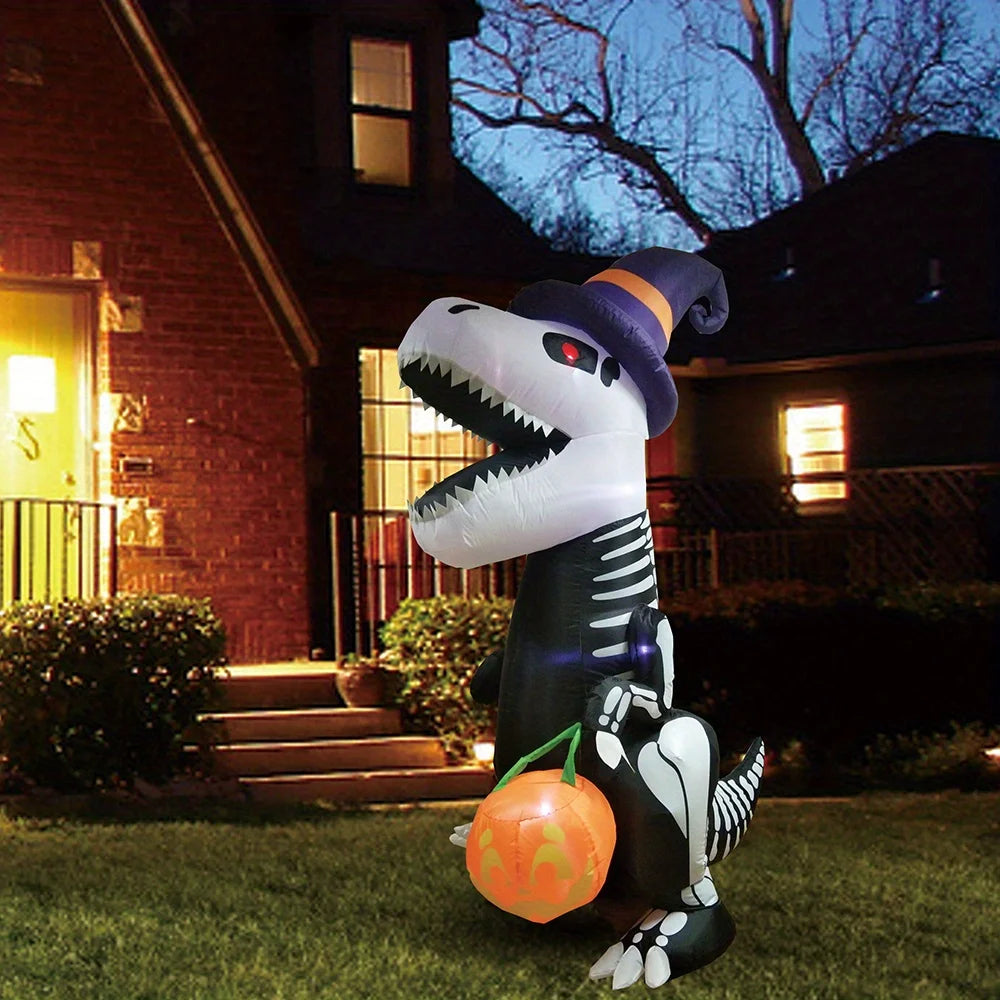 Skeleton Pumpkin Halloween Decoration - Inflatable - 8 FT Skeleton Dinosa - product image 3