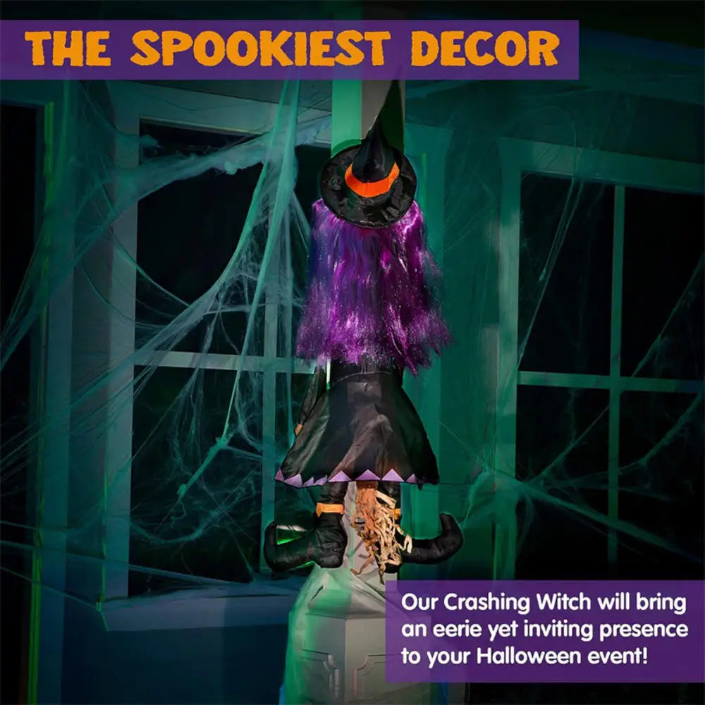Crashing Witch Outdoor Halloween Decoration