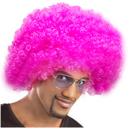 Clown Wig Afro Puff Wigs 80s Costume Anime Halloween Fancy Wigs - PURPLE
