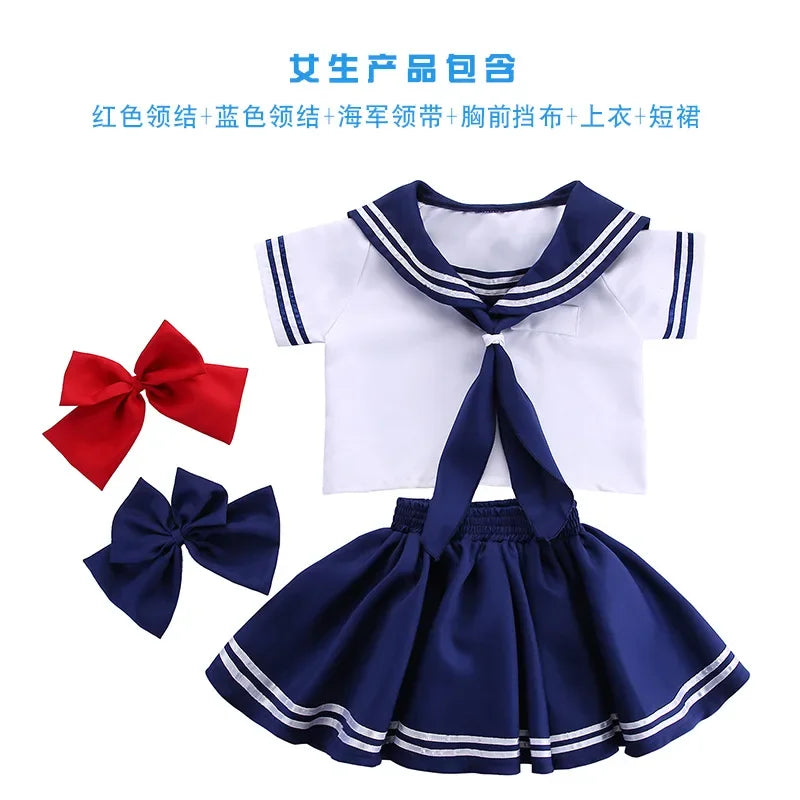 Halloween Kids Sailor Costume Dress Anime Japanese School Uniform Shirt Skirt Bow Tie - View 7
