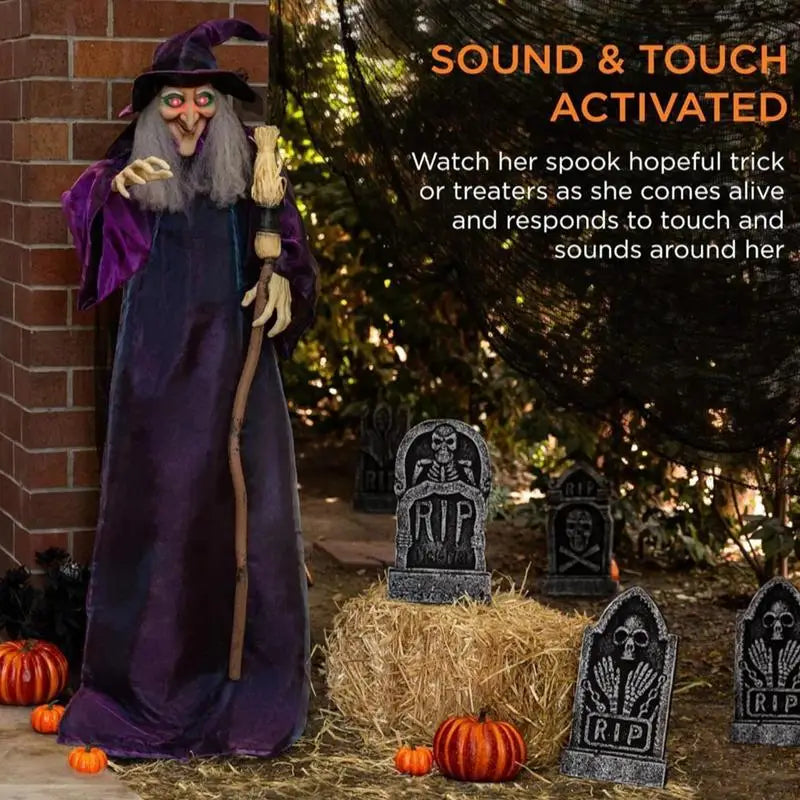 Halloween Decorations Props Life Size Animatronic Witch Sound Activated - product image 3