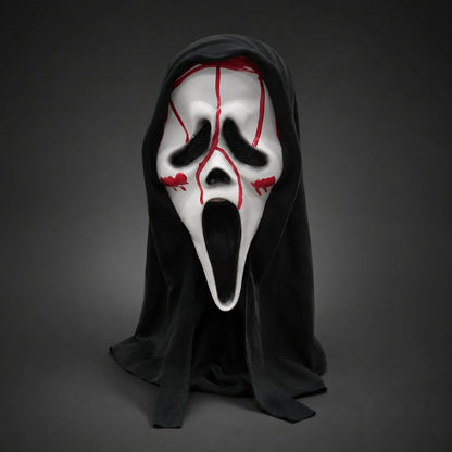 Ghost Face Scream Mask with Black Hood Latex Scary Mask Halloween Cosplay Party Haunted House Costume Prop - product image 5