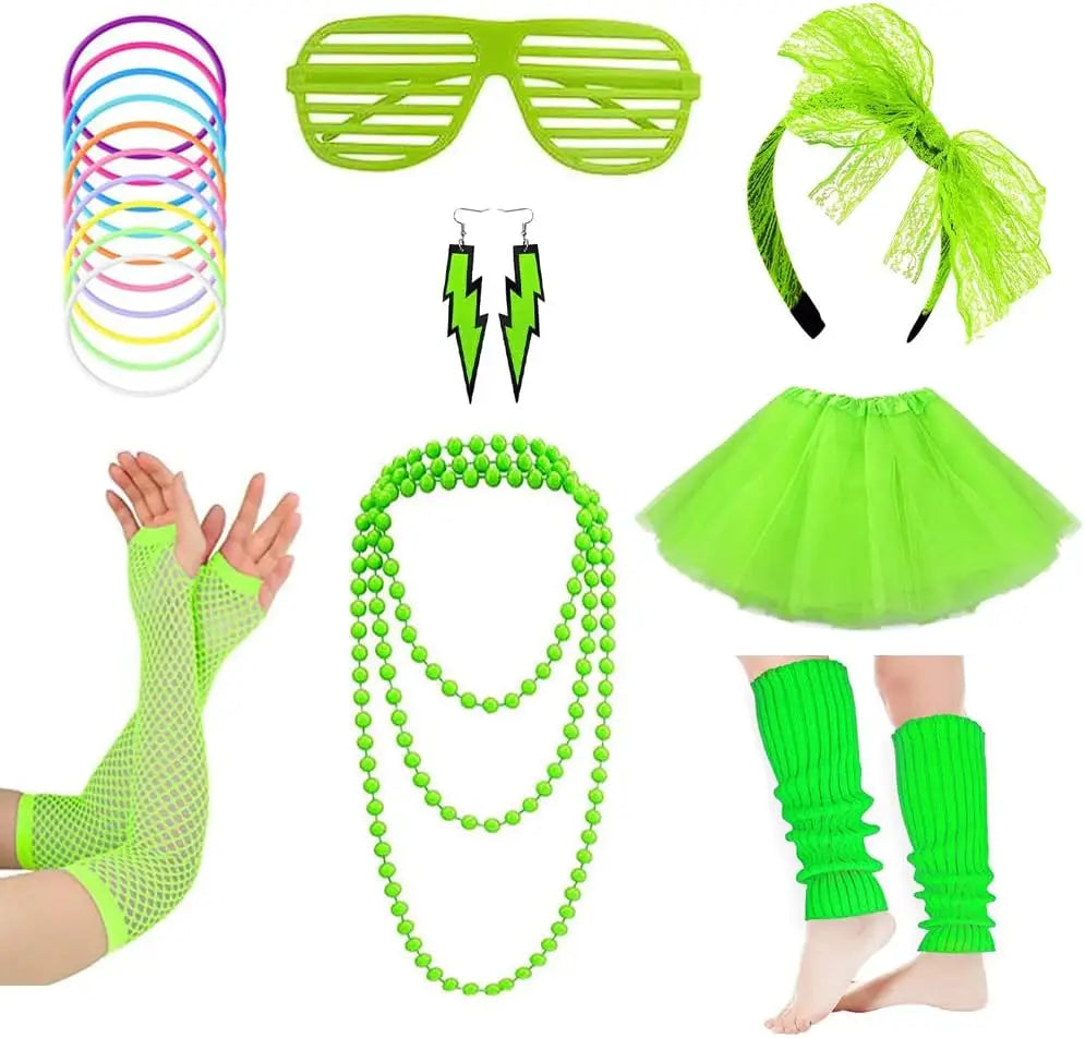 Women's 1980s Neon Costume Accessories – Tutu, Leg Warmers & Party Sets