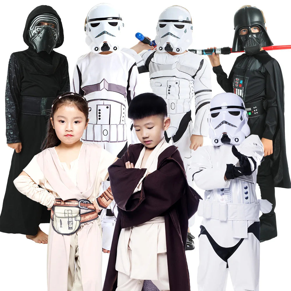 Halloween Kylo Ren White Soldier Obi-Wan Kenobi Kids Costume Jedi Warrior Kids Darth Vader - style 4 / L
