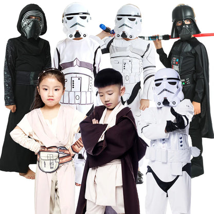 Halloween Kylo Ren White Soldier Obi-Wan Kenobi Kids Costume Jedi Warrior Kids Darth Vader - style 4 / L