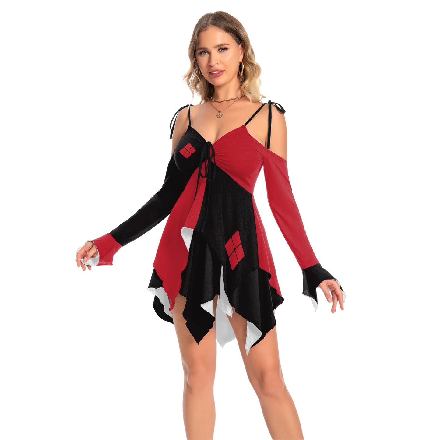 Color Cosplayer Clown Jumpsuit Hero Costume Halloween Dress Suit Leggings Sleeve Bodysuit - jumpsuit03 / S