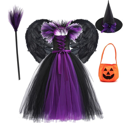 Kids' Apparel for 2025 Maleficent Tutu Dress Girl Evil Queen Witch Gown Costume - alternate view 11
