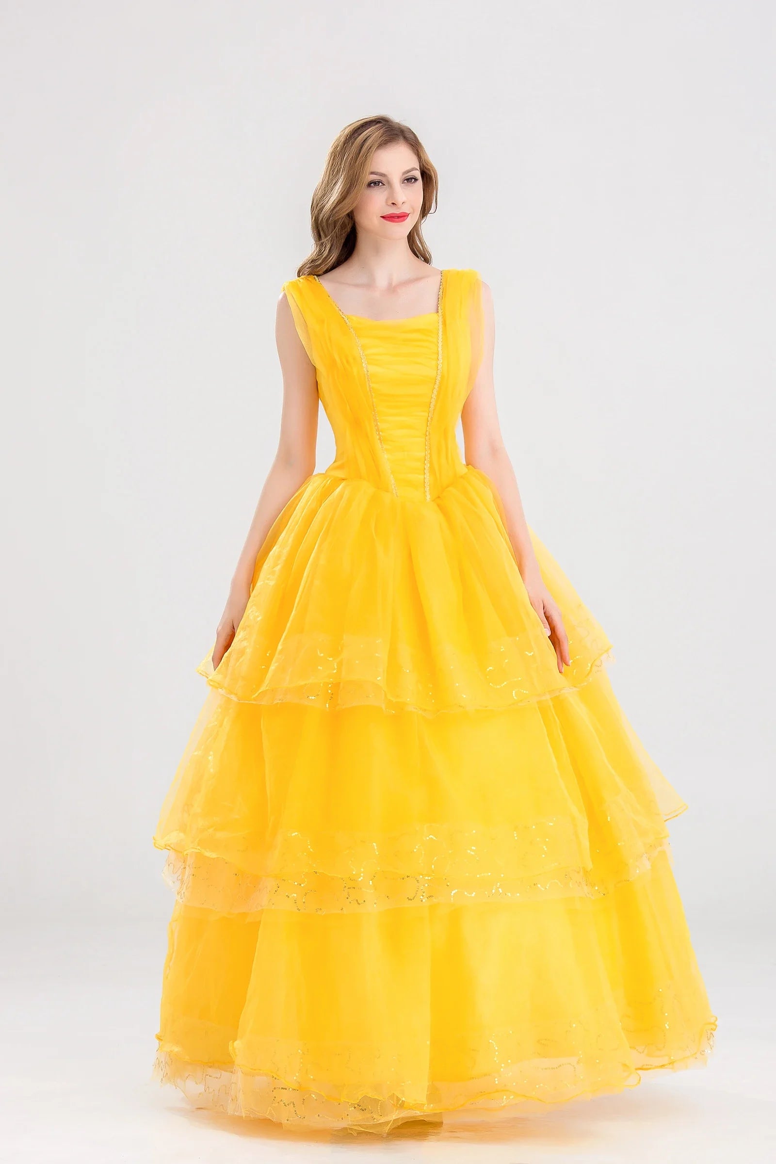 Women's Princess Beauty Belle Ball Gown Halloween Costume - Ivory / M