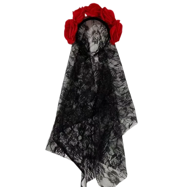 Girls Red Ghost Bride Gothic Halloween Vampire Costume Dress Up - product image 8
