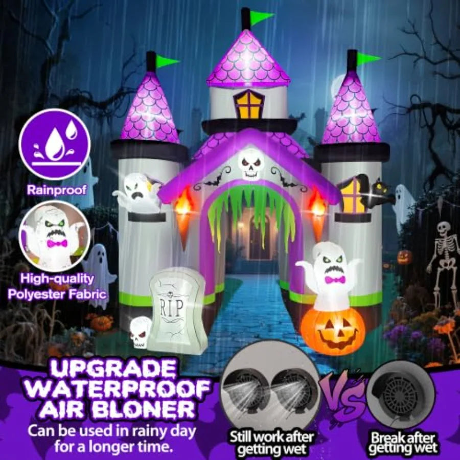 12.5FT Tall Inflatables Archway Haunted House Castle Giant Ghost