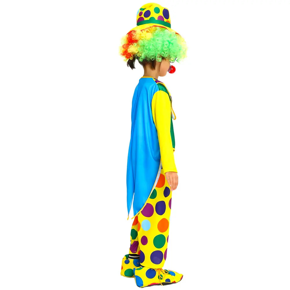 Halloween Kids Performance Clown Suit Kids Costume Clown Outfit No Wig Shoes - ZA-019 / M(110-120cm)