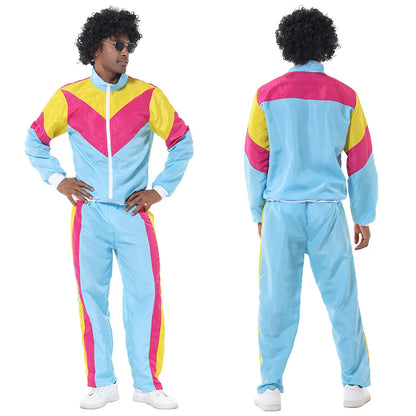 Adult Women Men 80s 90s Retro Sportwear Hippie Disco Cosplay Costume Outfits Halloween Carnival Suit Party - product image 17