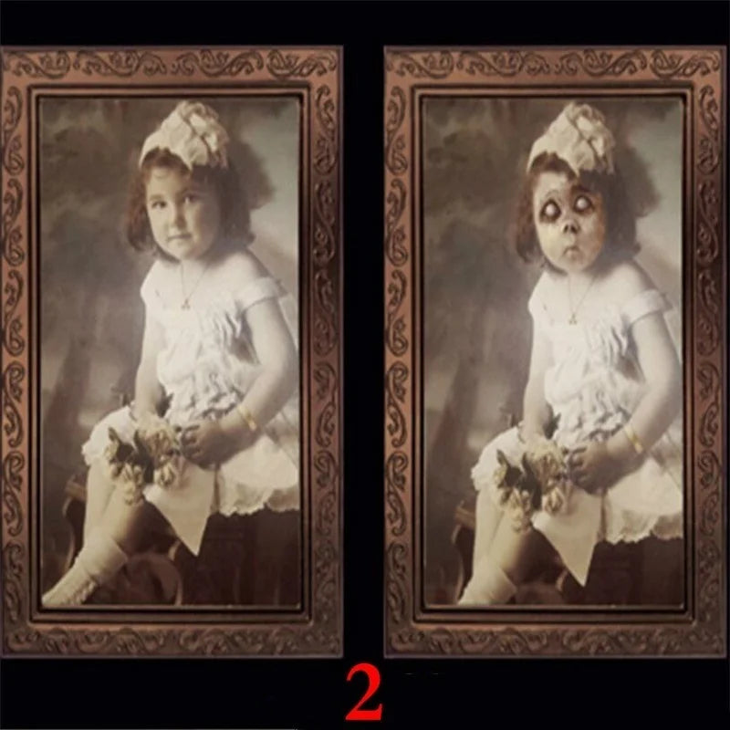 Halloween Party Horror Props 3D Changing Face Ghost Picture Frame Scary Wall - product image 5