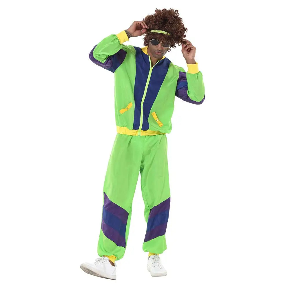 Adult Women Men 80s 90s Retro Sportwear Hippie Disco Cosplay Costume Outfits Halloween Carnival Suit Party - product image 10