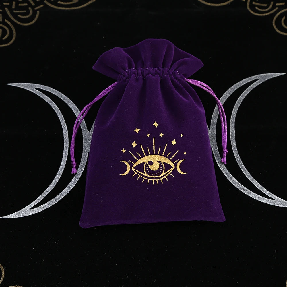 Embroidered Velvet Tarot Card Storage Bag
