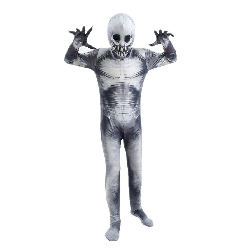 Halloween Ghost Skin Costume, Shadow Demon Bodysuit Costume for Kids Dress Up Party Grim Reaper Costume Scary - product image 1