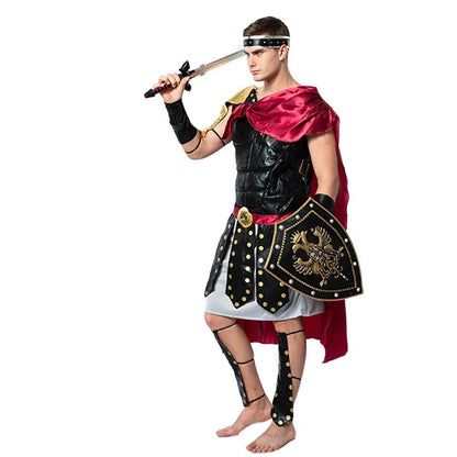 Male Roman Gladiator Soldier Costume Halloween Costume Soldier Warrior Armor Spartan - Roman soldier / M