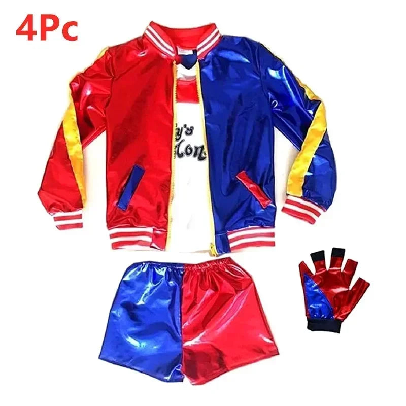 Costume De Costume Clown Pour Filles 6 Pièces Halloween Harley Monster T-shirt - Beige / 150