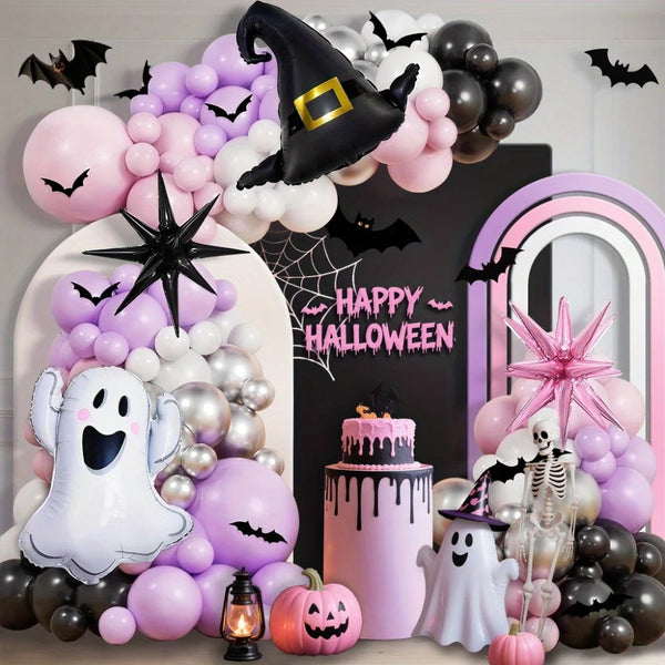 148 Pieces Pink and Purple Halloween Balloon Decoration Set Sweet and Cool Halloween Decorations Party - product image 1