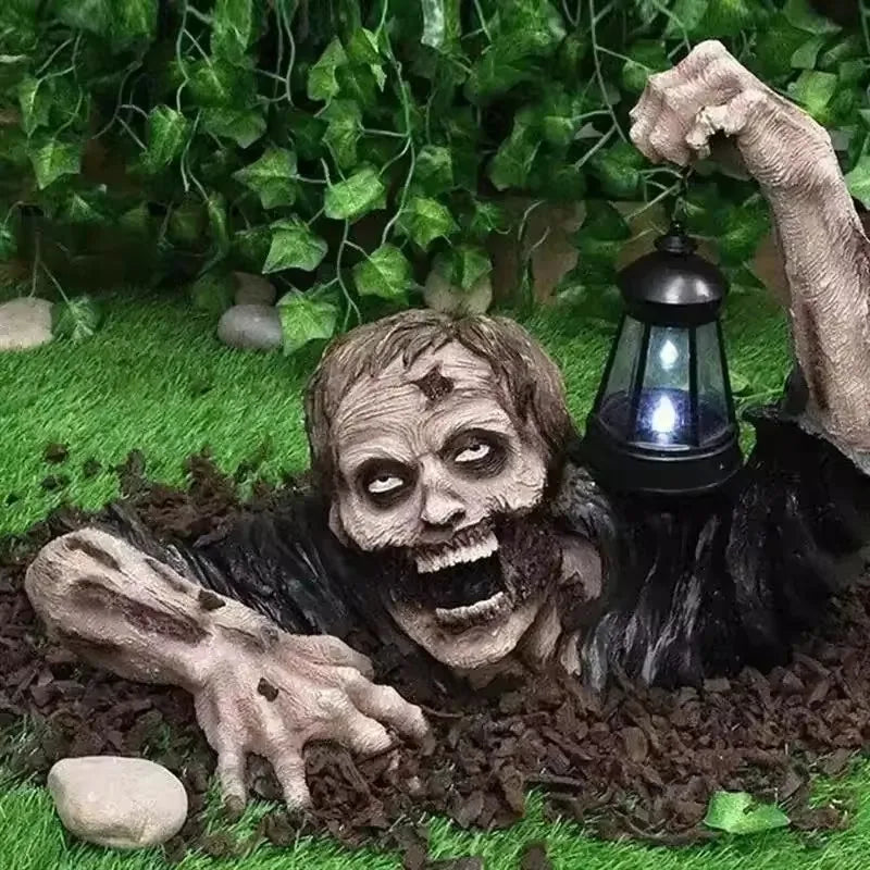 1pc Halloween Zombie Crawling Horror Decor, Scary Led Lights Zombie Holding - product image 5