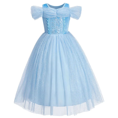 Child Halloween Cinderella Princess Cosplay Costume 2026 Summer Kids Birthday Party Dresses Baby Girls Carnival Dress Up Clothes
