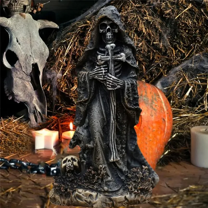 ' - PQWN Skeleton Figurine Evils Grim Reaper For Halloween Home Office Decor - product image 2