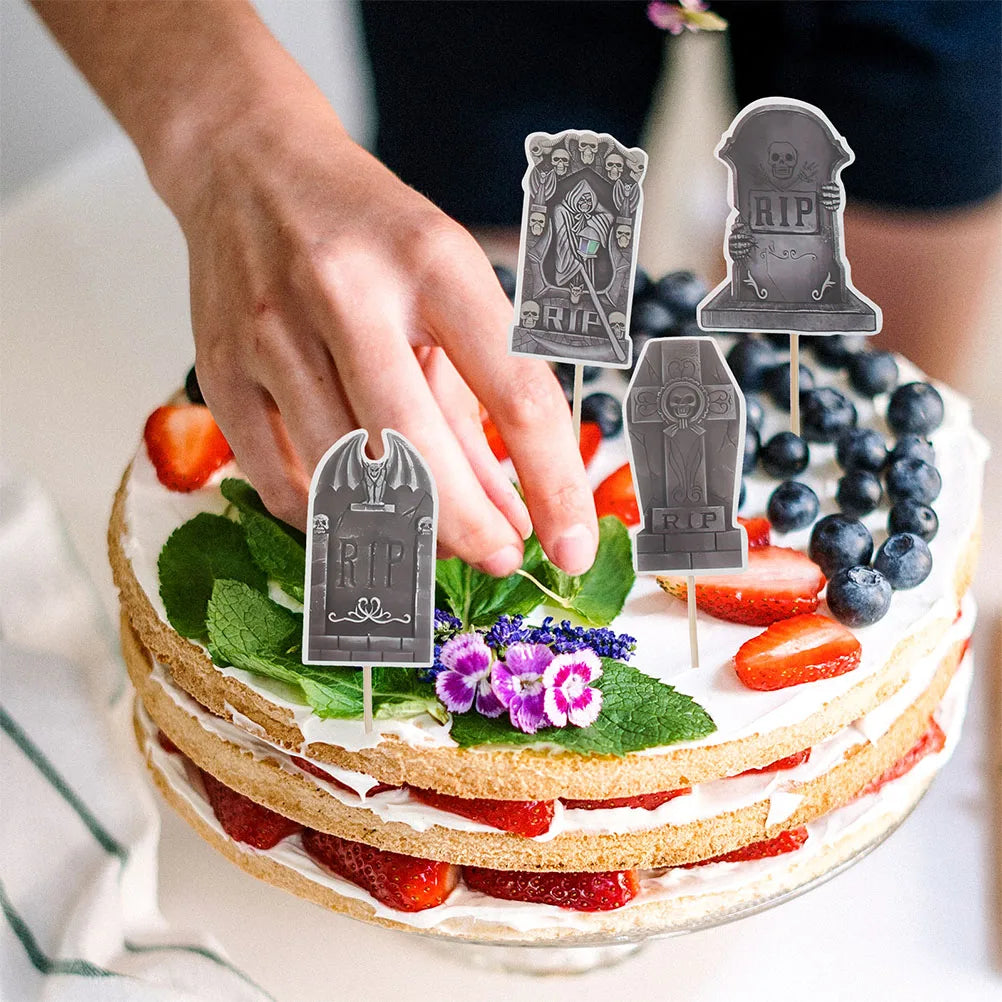 12pcs Tombstone Halloween Picks Halloween Party Cake Tombstones Decorations Tombstones Cupcake Picks - product image 4