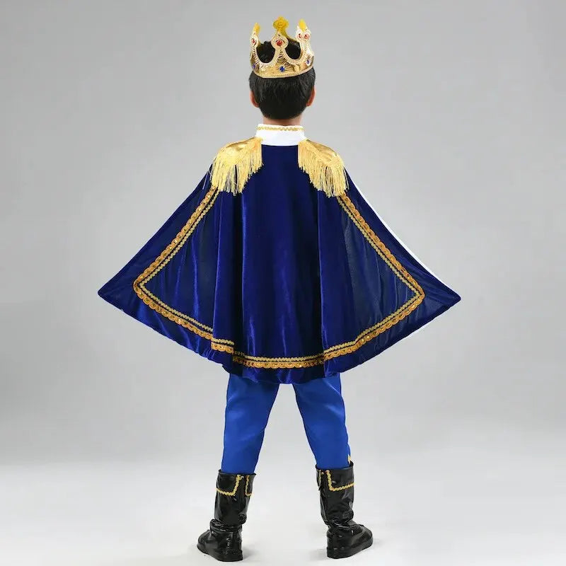 7 Pieces King Costume Medieval Royal Red Prince Full Set Outfits Halloween Up Costume - 003 / 150
